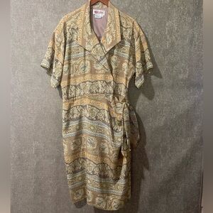 Vintage Maggy London Printed Wrap Dress